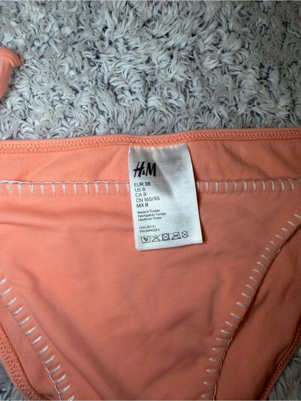 H&M Women's Coral-Orange Tie-Side Triangle Bikini Set